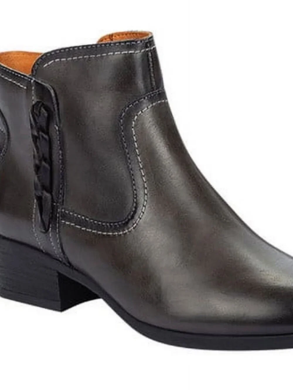 Pikolinos 8 EU 38 Lead Gray Leather Ankle Booties Daroca Braided MSRP $230